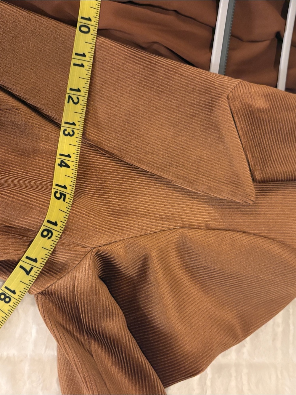 Express XS, 0 congac, rust Brown Tailored Blazer Jacket & shorts. Corduroy. - Picture 6 of 16